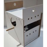 Muhabbet Yuvalik-çift Sürgülü - Plastik Folluk -Ahşap Mdf Yuva
