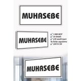 Muhasebe Yazılı Beyaz Mdf Kapı Levhası
