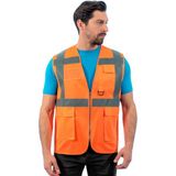 Mühendis Yeleği, Turuncu -52E1000- İş Yeleği-İş Güvenliği - 2XL
