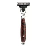 Mühle 3 Bıçaklı Tıraş Makinesi, Gillette Bıçaklarla Uyumlu, Ebonit/Metal Saplı, Krom Kaplama