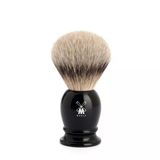 Mühle Classic Tıraş Fırçası - Gümüş Uçlu Porsuklu Tıraş Fırçası - Küçük/Küçük - Siyah Değerli Reçineden Yapılmış Sap - El Yapımı