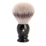 Mühle Classic Tıraş Fırçası - Silvertip Fiberli Tıraş Fırçası - Büyük/Büyük - Siyah Değerli Reçineden Yapılmış Sap - El Yapımı - Vegan