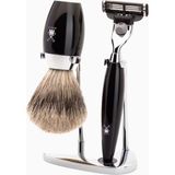 Mühle Kosmo Siyah 3 Parçalı Ince Porsuk Kılı Tıraş Seti, Gillette® Mach3® Uyumlu