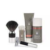 Mühle Neo Paket - 4 Parçalı Set - Krom Kaplama Tıraş Bıçağı, Bıçaklar, Krem, Tıraş Sonrası - Kapalı Tarak, Kauçuk Tutma Yeri, Siyah