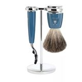 Mühle Rytmo 3 Parçalı Tıraş Seti - Gillette Bıçaklarla Uyumlu Tıraş Makinesi, Porsuk Kılı Tıraş Fırçası, Tutucu - Benzinli