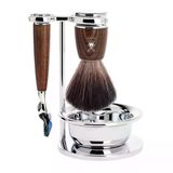 Mühle Rytmo Tıraş Seti - Kase, Siyah Fiber Tıraş Fırçası, Gillette Bıçaklarla Uyumlu Tıraş Makinesi, Stand, Kül Sapları