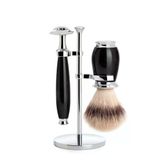 Mühle Tıraş Seti - Purist Serisi - Silvertip Fiber - Tıraş Makinesi - Siyah Değerli Reçine
