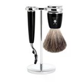 Mühle Tıraş Seti - Rytmo Serisi - Saf Porsuk Kılı - Gillette Bıçaklarıyla Uyumlu - Siyah Değerli Reçine