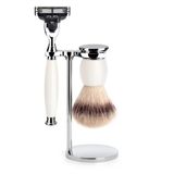Mühle Tıraş Seti - Sophist Serisi - Silvertip Fiber - Gillette Bıçaklarla Uyumlu - Porselen Beyazı