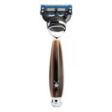 Mühle Vivo 5 Bıçaklı Tıraş Makinesi, Gillette Bıçaklarla Uyumlu - Boynuz Kahverengi Değerli Reçineden Ve Metal Detaylardan Yapılmış Sap