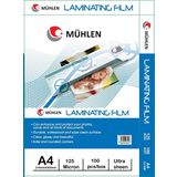 Mühlen A4-125 A4 Boyutlu 125 Mikron 100 Adet Laminasyon PVC Filmi