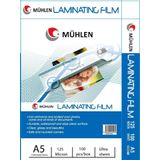 Mühlen Beutel A5-125 / A5 Boyutu, 125 Mikron Laminasyon PVC Filmi 1 Paket 100 Adet