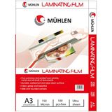 Mühlen Laminasyon Filmi A3 Boyutunda 150 Mikron 100'lü Paket Yüksek Kalite