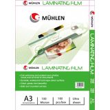 Mühlen Laminasyon Makinesi Filmi 100 Mc A3 1 Paket 100 Adet