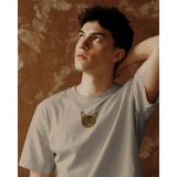 Muhtar Store Erkek Tekir Kedi Baskılı Oversize Tişört – Minimal Tabby Cat Tasarım - Bej