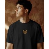 Muhtar Store Erkek Tekir Kedi Baskılı Oversize Tişört – Minimal Tabby Cat Tasarım - Siyah - XL