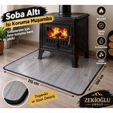 Muhtelif Ahşap Desenli Dikili Soba Altı Muşamba 100 x 115 cm Isı Koruyucu Soba Altı Örtüsü - standart - Renkli