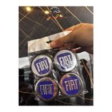 Muhtelif Fiat Logolu Mavi Parlak Jant Göbeği 58 Mm Dış 54,5 Mm İç 4 Adet