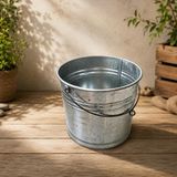 Muhtelif Galvaniz Kova 32 cm Su Kovası Süt Kovası Kum Kovası - 13 lt - Gri