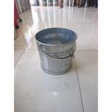 Muhtelif Galvaniz Kova Ağız Çapı 30 cm Su Kovası Süt Kovası Kum Kovası Yuvarlak Kova - 13 lt - Bej