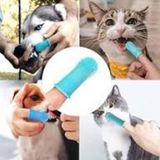 Muhtelif Kedi & Köpek Diş Fırçası Pratik Silikon Parmak Fırça Plak Tartar Diş Eti Bakımı - Beyaz