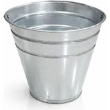 Muhtelif Kum Kovası Su Kovası Metal Galvaniz Çok Amaçlı Kova Çapı 30 cm - 14 ml - Gri