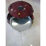 Muhtelif Lüks Büyük Döner Tepsili Yuvarlak Fırın Termostatlı Elektrikli Börek Fırını 1400W Isıya Dayanıklı Cam Kapaklı Pizza Fırını Börek Fırını - Kahverengi
