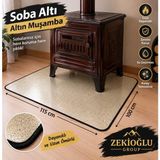 Muhtelif Nokta Desenli Dikili Soba Altı Muşamba 100 x 115 cm Isı Koruyucu Soba Altı Örtüsü - standart - Renkli