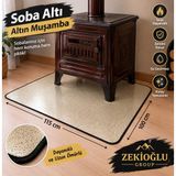 Muhtelif NOKTA DESENLİ Dikili Soba altı Muşamba 100 x 115 CM Isı Koruyucu Soba Altı Örtüsü