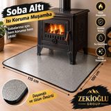 Muhtelif Siyah Nokta Dikili Soba Altı Muşamba 100 x 115 cm Isı Koruyucu Soba Altı Örtüsü - standart - Renkli