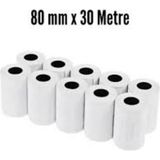 Muhtelif Termal Pos Rulosu 80 mm x 30 mt 10'lu Paket - Beyaz