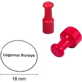 Mühür Kauçuk Alaşım Kırmızı Kaşe Yuvarlak 18Ømm