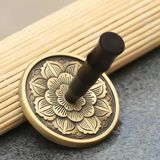 Mühür Mumu Pirinç Damga 50Mm 3D Lotus Desen B + Sandal Ağacı Sap
