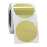 MÜHÜRCE Gold Renkli Soğuk Damga Sticker - Yırtılmaz Zarif Parlak Mühür Etiketi (200'lü Set)