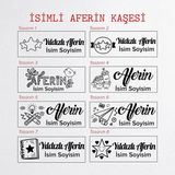 Mühürce Öğretmen Kaşesi Aferin Damgası Kişiselleştirilebilir 8 Farklı Tasarım Renkli