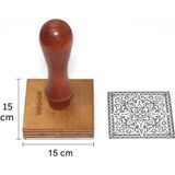 Mühürcüm Kişiye Özel Ahşap Mühür Damga 15X15 Kare MAD15X15
