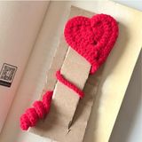 Mühürşah Amigurumi Örgü Kalpli Kitap Ayracı ( 4'lü Set - Kırmızı / Bebe Mavisi / Lacivert / Sarı ) - --