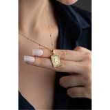 MUİ JEWELRY 925 Ayar Gümüş Işıklı Kutuda Kişiye Özel Plaka Harf Kolye