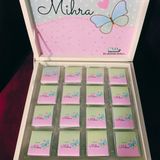 Muito Kız Bebek Sütlü Madlen Çikolata Isme Özel - 48 Adet Pink Tasarım Serisi Kutulu