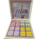Muito Kız Bebek Sütlü Madlen Çikolata Isme Özel - 72 Adet Soft Peluş Tasarım Serisi Kutulu