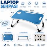MUITOMAS KATLANABİLİR BARDAKLIKLI LAPTOP MASASI MAVİ - Mavi - Standart