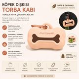 Muitomas, Köpek için kompakt silikon tasma çantası, tasma kancası ve tasma dahil, rulo dahil, şeftali tüyü