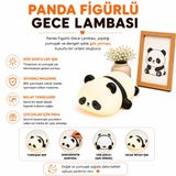 Muitomas Panda Yumuşak Dokunuşlu Silikon Lamba, Çok Renkli Dokunmatik LED Başucu Lambası, Çocuklar ve Yatak Odası için USB-C Şarj Edilebilir Kablosuz Gece Lambası