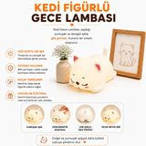 Muitomas Yumuşak Dokunmatik Silikon Kedi Lambası, Çok Renkli Dokunmatik LED Başucu Lambası, Çocuklar ve Yatak Odası için USB-C Şarj Edilebilir Kablosuz Gece Lambası