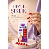 MUJGAN 12’li Badem Şekilli Kendinden Yapışkanlı Takma Tırnak Seti Kırmızı Renk