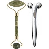 MUJGAN 2'li Cilt Bakım Seti Klasik 3D Masaj Aleti + Yeşim Taşı