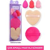 MUJGAN 5'Li Çok Amaçlı Makyaj Sünger Seti Yumuşak Cilt Dostu Malzeme ile Seyahat İçin Uygun