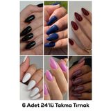 MUJGAN 6'lı 24'lü Takma Tırnak Seti - Kendinden Yapışkanlı Pratik Kullanım