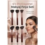 MUJGAN 6’lı Profesyonel Makyaj Fırça Seti Fondöten Allık Pudra Kontür Fırçaları