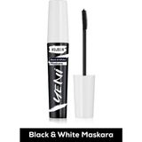 MUJGAN Black & White Maskara Hacim Verici Etkisiyle Suya Dayanıklı Büyük Boy